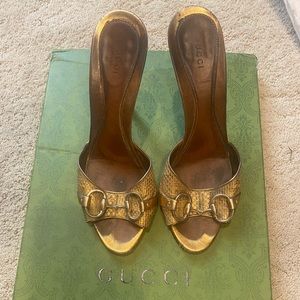 Gold Worn Gucci heels/ sandals